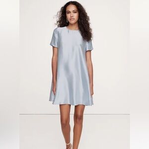 AURELIA SATIN TRAPEZE MINI DRESS NWT